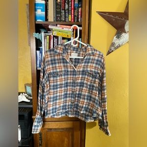 American eagle crop flannel size large
